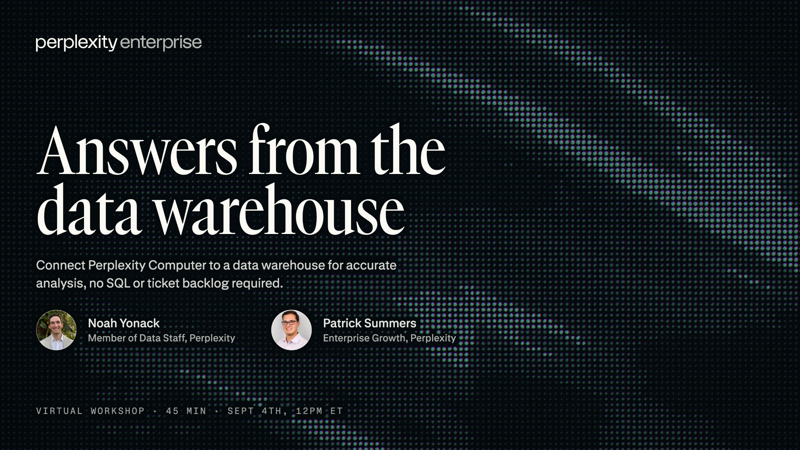 Answers from the Data Warehouse with Perplexity
