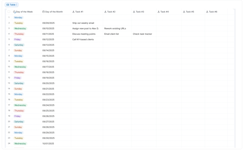 🎡 Monthly Task Planner Template