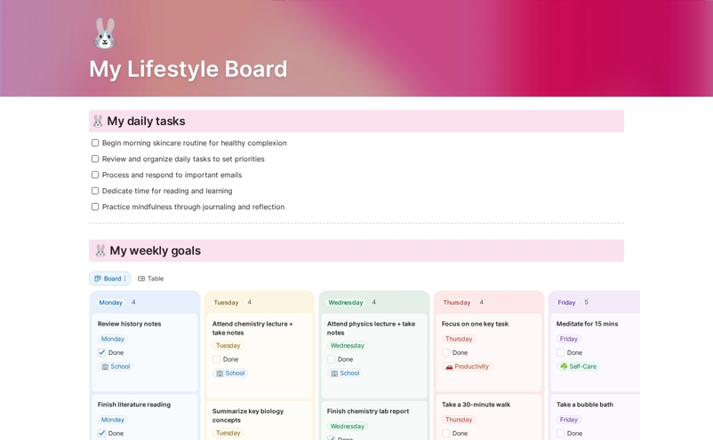 My Lifestyle Board