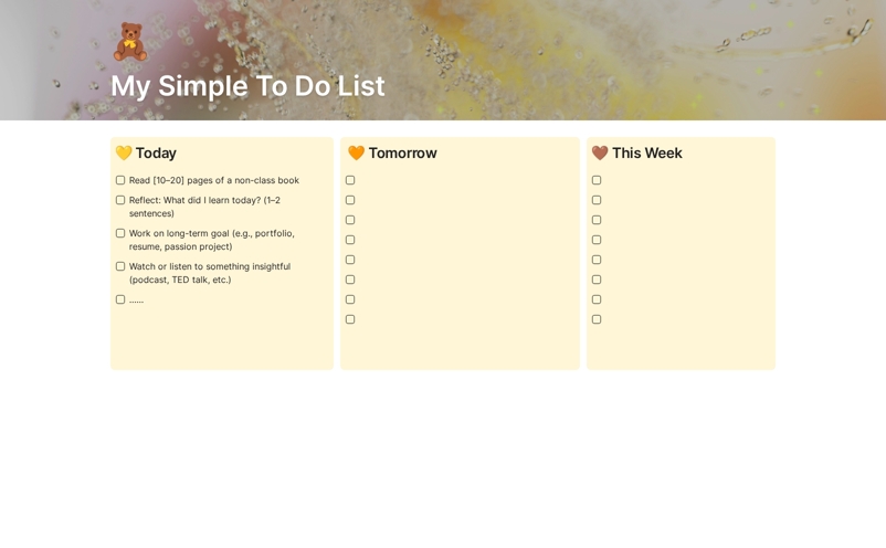 My Simple To Do List