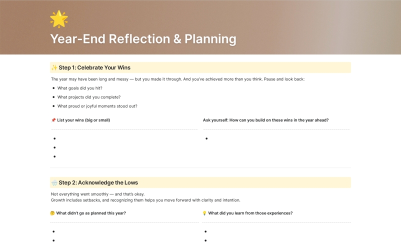 Year-End Reflection & Planning
